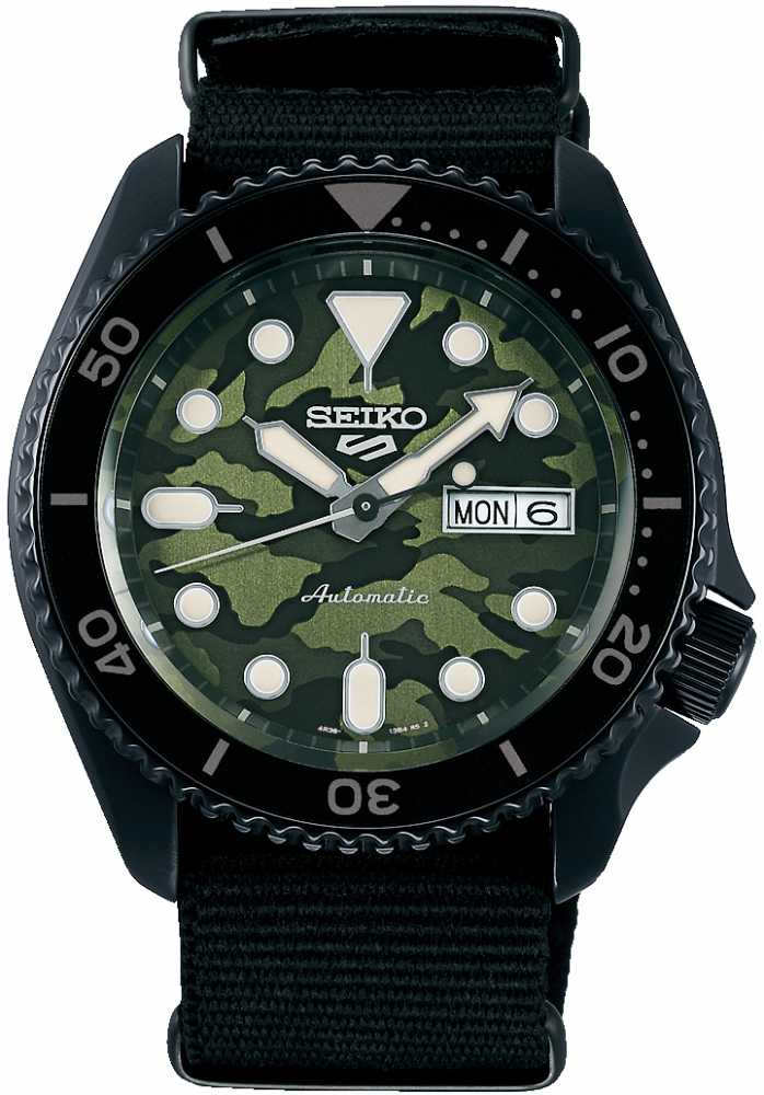 SRPJ37K1 SEIKO 5 Camouflage Gr n