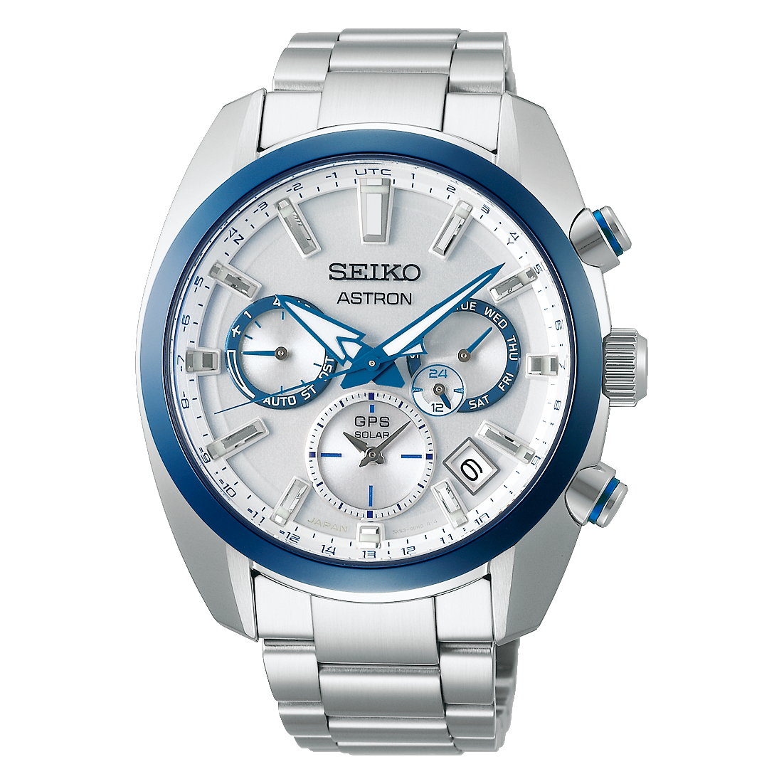 Seiko SSH093J1 GPS-Uhr mit silbernem Zifferblatt